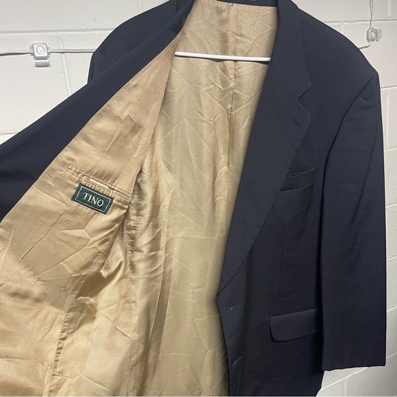Vintage TINO Pure Virgin Wool Blazer Made in Canada Gold Crest Buttons Men’s 44R - Picture 6 of 12